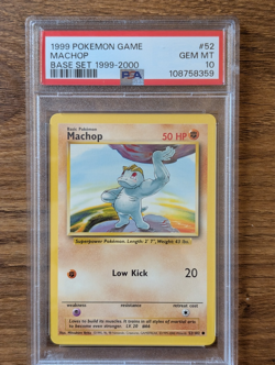 Pokemon Game Base PSA 10 Machop #52 WOTC 1999-2000 UK 4TH PRINT UNLIMITED MINT - Image 1