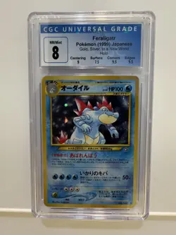 CGC 8 - Feraligatr #160 Pokemon (1999)Japanese Gold, Silver, to a New World Holo - Image 1