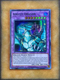 Yugioh Amulet Dragon DLCS-EN005 Ultra Rare 1st Ed GREEN NM - Image 1