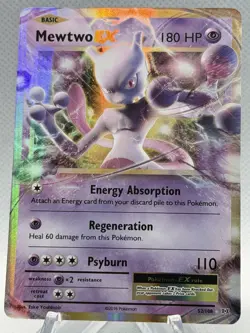 Pokemon TCG Evolutions Mewtwo EX Ultra Rare Holo Card 52/108 - Image 1