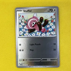 Stufful 111/132 Common Reverse Holo Mega Evolution Pokemon Card NM - Image 1