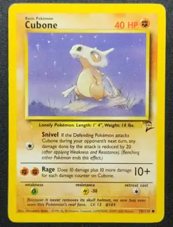 Cubone 70/130 2000 Base Set 2 Pokemon Card WOTC Vintage - Image 1