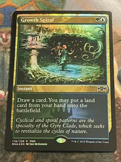 MTG - 1x Growth Spiral (FOIL)- FnM Promo Ravnica Allegiance NM - Image 1