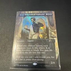 MTG Gray Merchant of Asphodel Halo Foil NM Secret Lair Encyclopedia of Magic - Image 1