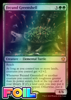 x1 Fecund Greenshell BLB Bloomburrow MTG 171 FOIL RARE M/NM 1x - Image 1