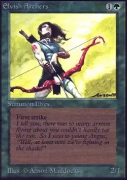MTG Elvish Archers, Unlimited, Heavily Played, English - Image 1