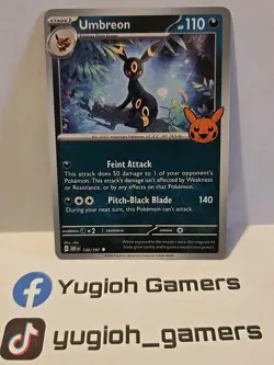 POKEMON UMBREON 130/197 TRICK OR TRADE 2024 NON HOLO LIGHT PLAYED - Image 1