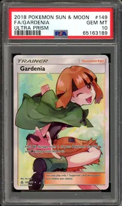 Full-Art Gardenia Pokemon 2018 Sun & Moon Ultra Prism English 149/156 PSA 10 - Image 1