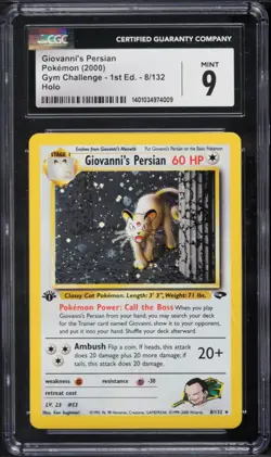 2000 POKEMON GIOVANNI'S PERSIAN 1ST EDITION GYM CHALLENGE HOLO RARE BGS 9.5 #8 - Image 1