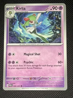 Kirlia 028/091 Pokemon Sv: Paldean Fates Non Holo - Image 1