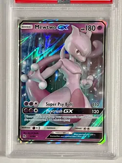 2019 Pokemon Sun & Moon Hidden Fates Full Art MEWTWO GX Shiny #31 PSA MINT 9 - Image 2