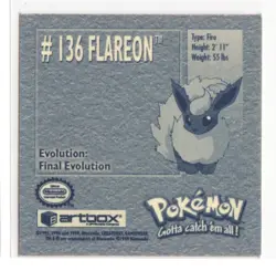 1999 Pokemon Artbox Sticker Flareon 136 - Image 2