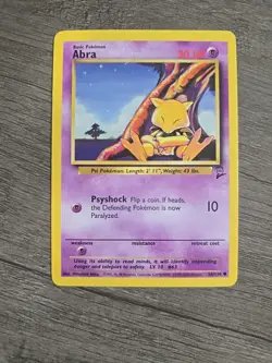 Abra 2000 65/130 Base Set 2 Common Pokemon Card Vintage - Image 1