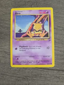 Abra 2000 65/130 Base Set 2 Common Pokemon Card Vintage - Image 3