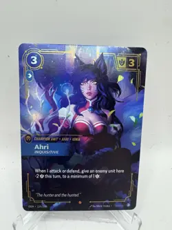 Riftbound TCG League Of Legends Origins Epic Ahri Inquisitive 119/298 NM Card - Image 1