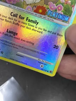 Eevee 62/100 - STAMPED Reverse Holo Platinum - BK PROMO - POKEMON CARD - LP/MP - Image 2