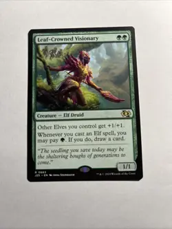 Leaf-Crowned Visionary - Foundations Jumpstart MTG Plus Bonus Card!!! - Image 1