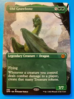 MTG 1x BORDERLESS Old Gnawbone 296 Adventures in Forgotten Realms Magic x1 NM - Image 1
