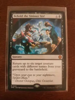Behold the Sinister Six! Mythic M 0051 Non-Foil Spider-Man MTG Pack Fresh! - Image 1
