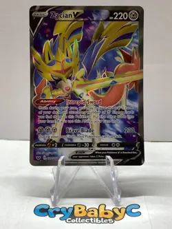 Pokemon Zacian V 195/202 Base Set Sword & Shield FULL ART - Image 1