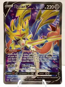 Pokemon Zacian V 195/202 Base Set Sword & Shield FULL ART - Image 2
