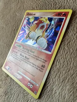 2007 Pokemon TCG DP Secret Wonders Entei Cracked Ice Holo 4/132 LP - Image 2