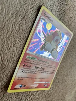 2007 Pokemon TCG DP Secret Wonders Entei Cracked Ice Holo 4/132 LP - Image 4