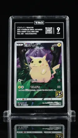 2021 Pokemon Japanese 25th Anniversary Pikachu Full Art 001 TAG 9 - Image 1