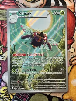 TCG Pokemon Illustration Rare Ninjask 137/132 Me01: Mega Evolution Holo - Image 1