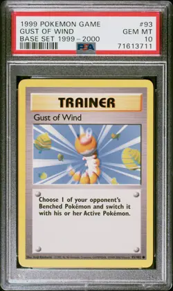 1999 Pokemon Base Set Gust of Wind 1999-2000 UK 4th Print #93/102 PSA 10 Gem - Image 1