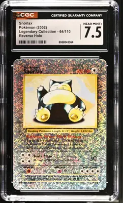 POKEMON CGC 7.5 Snorlax 64/110 Legendary Collection Reverse Holo *3064 - Image 1