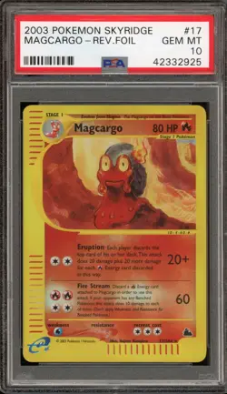 Pokemon Magcargo Skyridge Reverse Holo Rare #17 PSA 10 Gem Mint - Image 1