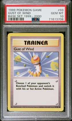 1999 Pokemon Base Set Gust of Wind 1999-2000 UK 4th Print #93/102 PSA 10 Gem - Image 1