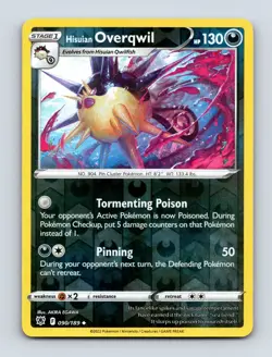 Hisuian Overqwil (90) 090/189 SWSH10: Astral Radiance NM Reverse Holo Pokemon Ca - Image 1