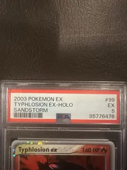 Pokemon Typhlosion EX 99/100 Holo 2003 E-Reader Sandstorm PSA 5 EX - Image 3