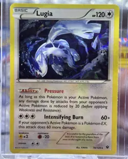 Pokemon TCG Lugia Fates Collide 78/124 Exclusive Cracked Ice Holo Rare LP - Image 1