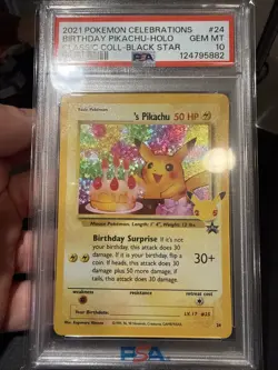 2021 POKEMON CELEBRATIONS CLASSIC COLLECTION #24 BIRTHDAY PIKACHU-HOLO PSA 10 - Image 3