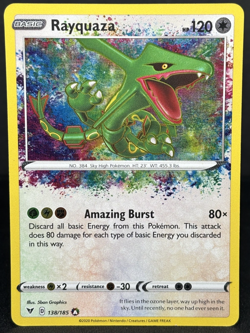 Pokemon TCG Vivid Voltage Rayquaza Holo Card 138/185 Amazing Rare - Image 1
