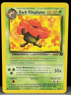 Dark Vileplume 30/82 Team Rocket - NM Vintage Pokemon Card 2000 WOTC Era - Image 1