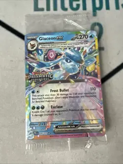 Glaceon EX Prismatic Evolutions STAMPED Sealed Promo Card 026/131 Surprise Box - Image 1