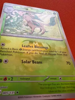 Pokemon TCG Leafeon Master Ball Prismatic Evolutions Card 005/131 Mint Condition - Image 3