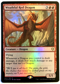 MTG Wrathful Red Dragon *FOIL* Commander Legends Baldur's Gate 207/361 NM - Image 1
