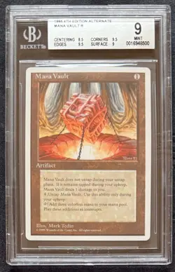 Mana Vault MTG 4th Edition ALTERNATE BGS Mint 9 = PSA/CGC 10 Ultra Rare!! - Image 1