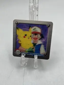 Pokemon Action Flipz - Series One - Artbox - 3D - S-5 - #25- Pikachu & Ash - Image 1