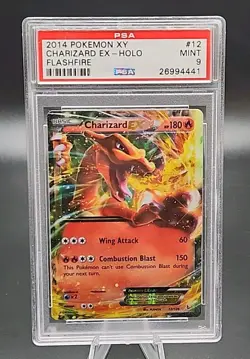 PSA 9 Mint Pokemon 2014 XY Flashfire 12/106 Ultra Rare Holo Charizard EX - Image 1