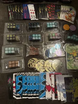 Pokemon Accessories Lot Bundle - Binder, Sleeves, Dice, Coins, Dividers, Tins - Image 4