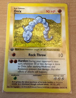 Pokemon Onix 1st edition base set 56/102 Raw NM MT WOTC Rare Vintage 1999 - Image 1
