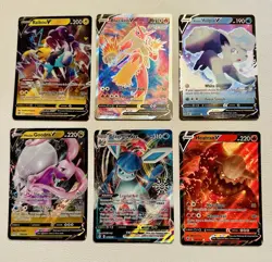 Pokemon TCG Lot Of 6 V & VMAX Blaziken Glaceon Goodra Heatran Vulpix Raikou - Image 1