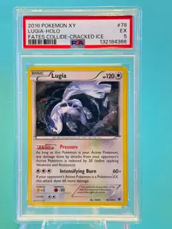 2016 Pokemon - XY Fates Collide - Cracked Ice - Lugia #78/124 - PSA 5 - Image 1
