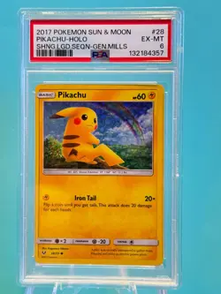 2017 Pokemon-Sun & Moon Shining Legends-General Mills Promo-Pikachu 28/73 PSA 6 - Image 1